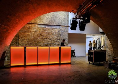 3.8m Modular Bar with Orange LED from Ice & Lime - 300 guests