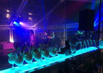 Drinks on the dry hire LED bar from Ice and Lime Mobile Bar Hire