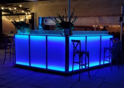 4.5m Half Centrepiece Modular Bar in Bleu LED from Ice and Lime - 300 guests